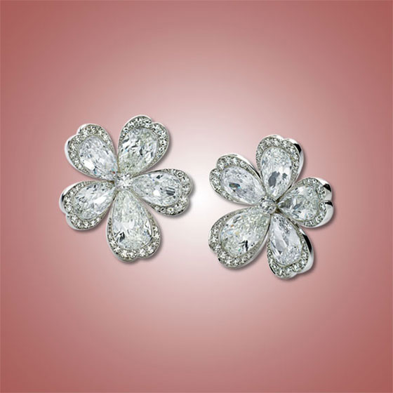 Diamond Flower Earrings