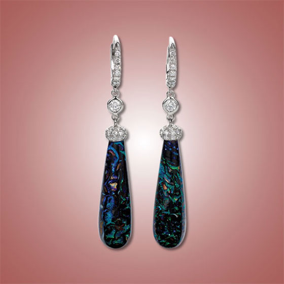 Opal and Diamond Earrings