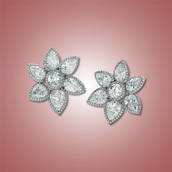 Diamond Flower Earrings