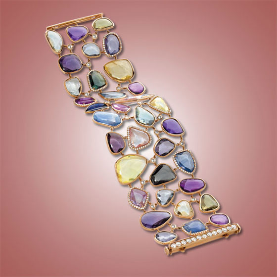 Rosecut Sapphire and Diamond Bracelet